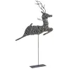Cerf déco en osier sur socle
