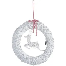 Couronne de porte cerf avec LEDs 55cm