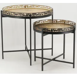 Table d'appoint Cerf en métal et bois