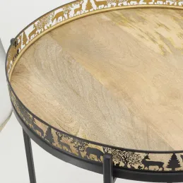 Table d'appoint Cerf en métal et bois