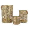 Lanternes en métal doré Cerf (lot de 3)