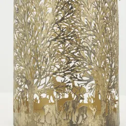 Lanternes en métal doré Cerf (lot de 3)