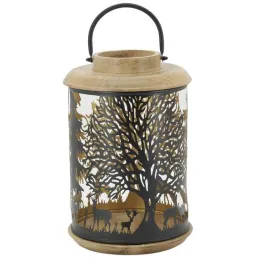Lanterne en bois et métal Cerf