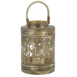 Lanterne en métal doré Cerf