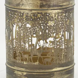 Lanterne en métal doré Cerf