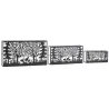 Photophores en métal Cerf rectangulaires (lot de 3)