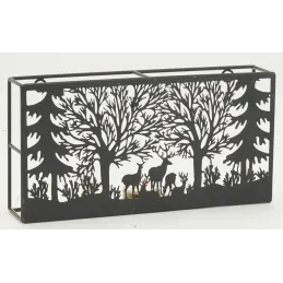 Photophores en métal Cerf rectangulaires (lot de 3)