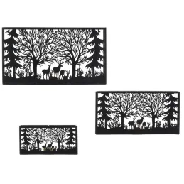 Photophores en métal Cerf rectangulaires (lot de 3)