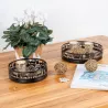 Plateaux ronds en métal et bois Cerf (lot de 2)