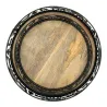 Plateaux ronds en métal et bois Cerf (lot de 2)