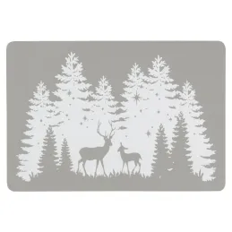 Sets de table rectangulaires en vinyle gris Cerf (lot de 6)
