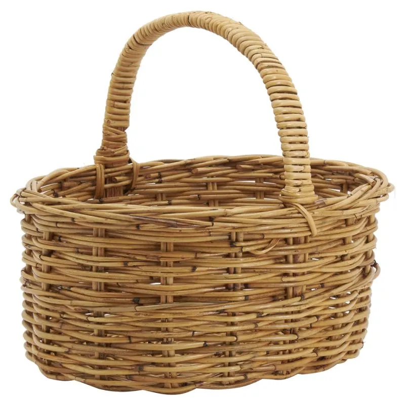 Panier ovale en poelet marron