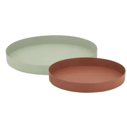 Plateaux ronds en métal (lot de 2)