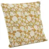 Coussin à fleurs jaune et blanc