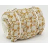Matelas de sol en coton imprimé jaune et blanc