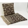 Plaid à fleurs en coton marron