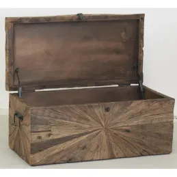 Coffre de rangement en bois recyclé