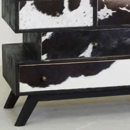 Grande commode Zigzag Vache noire