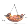 Oiseau dans bain en résine à suspendre