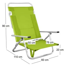 Fauteuil de plage en aluminium Maribel