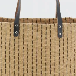 Sac à mains en jute à rayures