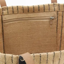 Sac à mains en jute à rayures