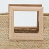 Sac cabas en jute et bois naturel et noir