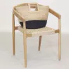 Sac cabas en jute et bois naturel et noir