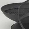 Brasero avec grille + couvercle en métal noir