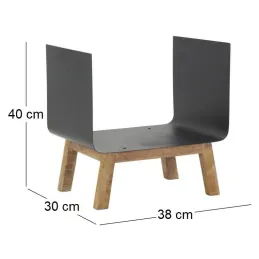 Porte-bûches en métal et manguier