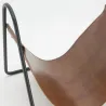 Porte-bûches en métal et cuir
