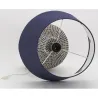 Pied de lampe en jonc naturel et bleu