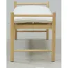 Banc en bois avec coussin en coton blanc