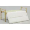 Banc en bois avec coussin en coton blanc