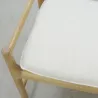 Banc en bois avec coussin en coton blanc