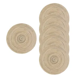 Sets de table en bambou naturel et noir (lot de 6)