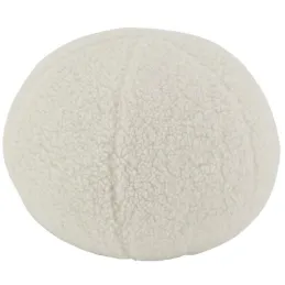 Pouf en tissu bouclettes blanc