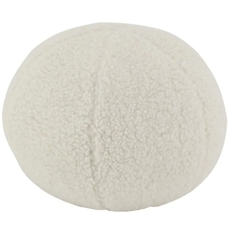 Pouf en tissu bouclettes blanc
