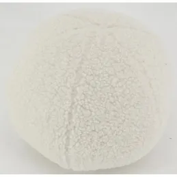 Pouf en tissu bouclettes blanc