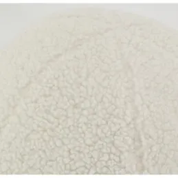 Pouf en tissu bouclettes blanc