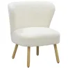 Fauteuil bois et bouclettes blanc