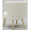 Fauteuil bois et bouclettes blanc
