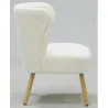 Fauteuil bois et bouclettes blanc