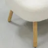 Fauteuil bois et bouclettes blanc