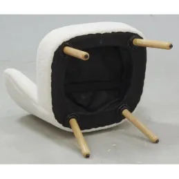 Fauteuil bois et bouclettes blanc