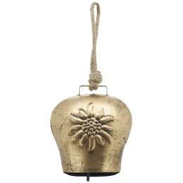 Cloche en métal doré antique Edelweiss