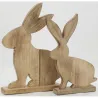 Décors lapins en manguier naturel (lot de 2)