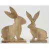 Décors lapins en manguier naturel (lot de 2)