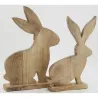 Décors lapins en manguier naturel (lot de 2)