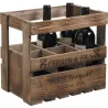 Caisse en bois vieilli 6 bouteilles Perrin et Fils
